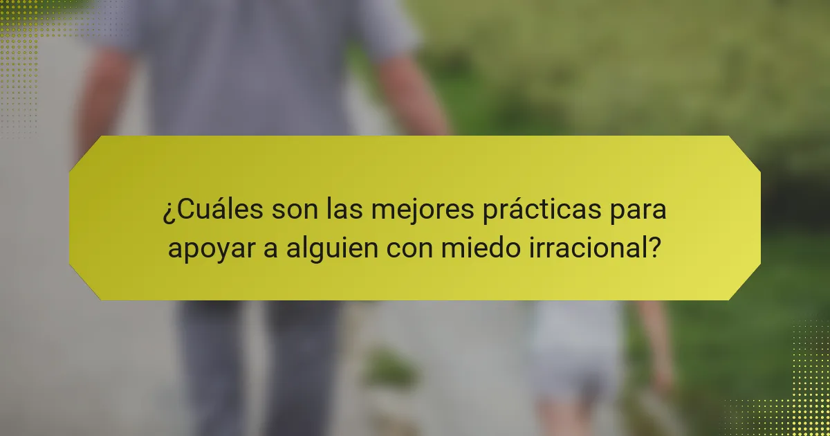 ¿Cuáles son las mejores prácticas para apoyar a alguien con miedo irracional?