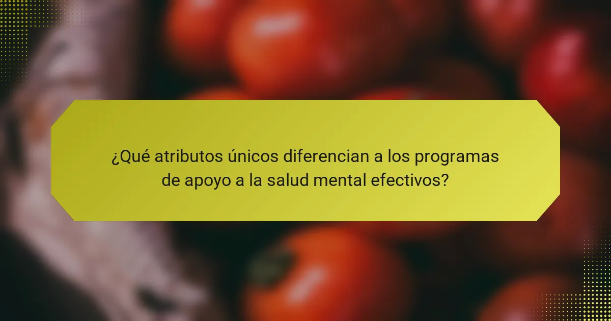 ¿Qué atributos únicos diferencian a los programas de apoyo a la salud mental efectivos?