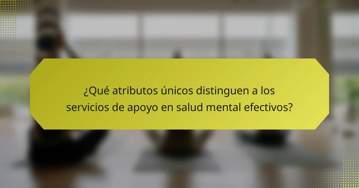 ¿Qué atributos únicos distinguen a los servicios de apoyo en salud mental efectivos?